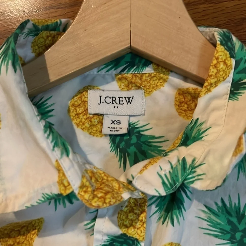 J.Crew | Sleeveless Pineapple Cotton Poplin Shirt Signature Fit XS Summer Spring
